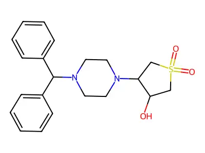 4-(4-Benzhydrylpiperazin-1-yl)-1,1-dioxothiolan-3-ol structure