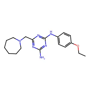 6-Azepan-1-ylmethyl-N-(4-ethoxy-phenyl)-[1,3,5]triazine-2,4-diamine structure