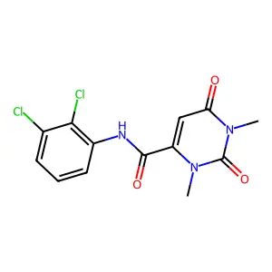 N-(2,3-dichlorophenyl)-1,3-dimethyl-2,6-dioxopyrimidine-4-carboxamide structure
