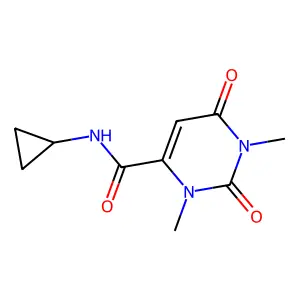 N-cyclopropyl-1,3-dimethyl-2,6-dioxo-1,2,3,6-tetrahydro-4-pyrimidinecarboxamide structure