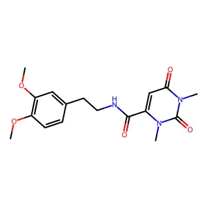 N-[2-(3,4-dimethoxyphenyl)ethyl]-1,3-dimethyl-2,6-dioxopyrimidine-4-carboxamide structure
