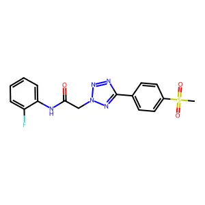 N-(2-fluorophenyl)-2-[5-(4-methylsulfonylphenyl)tetrazol-2-yl]acetamide structure