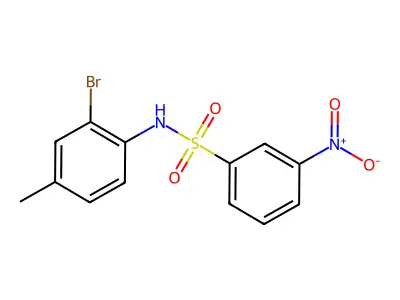 N-(2-bromo-4-methylphenyl)-3-nitrobenzenesulfonamide structure