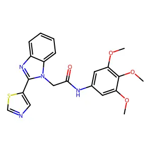 2-(2-Thiazol-5-yl-benzoimidazol-1-yl)-N-(3,4,5-trimethoxy-phenyl)-acetamide structure