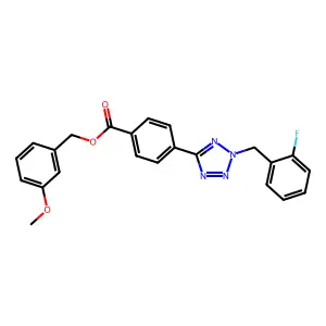 3-methoxybenzyl 4-(2-(2-fluorobenzyl)-2H-tetrazol-5-yl)benzoate structure
