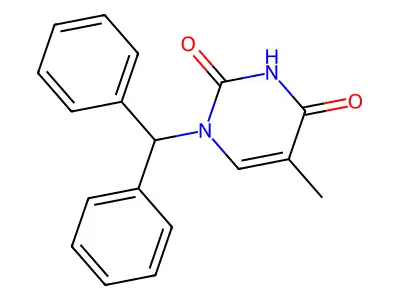 1-benzhydryl-5-methyl-2,4(1H,3H)-pyrimidinedione structure