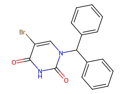 1-benzhydryl-5-bromopyrimidine-2,4(1H,3H)-dione structure