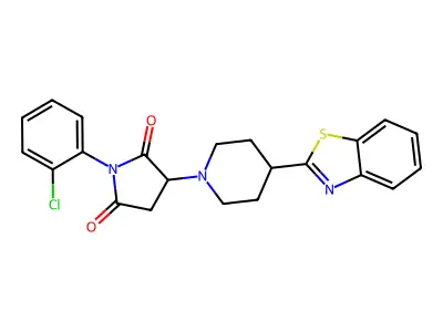 3-[4-(1,3-benzothiazol-2-yl)piperidin-1-yl]-1-(2-chlorophenyl)pyrrolidine-2,5-dione structure