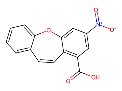 3-Nitrodibenzo[b,f]oxepine-1-carboxylic acid structure