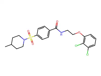 N-[2-(2,3-dichlorophenoxy)ethyl]-4-(4-methylpiperidin-1-yl)sulfonylbenzamide structure