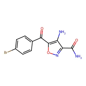 4-Amino-5-[(4-bromophenyl)carbonyl]isoxazole-3-carboxamide structure