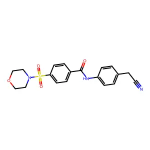 N-[4-(cyanomethyl)phenyl]-4-morpholin-4-ylsulfonylbenzamide structure