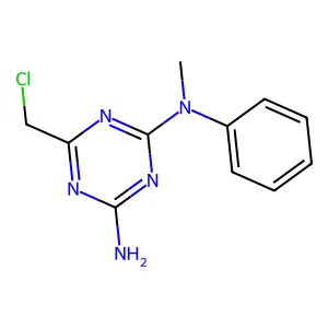 6-(chloromethyl)-N-methyl-N-phenyl-1,3,5-triazine-2,4-diamine structure