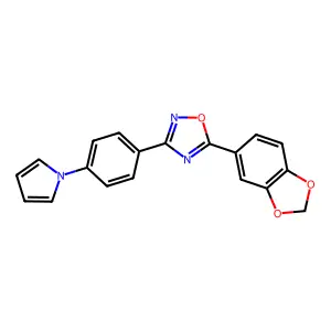 5-(1,3-Benzodioxol-5-yl)-3-(4-pyrrol-1-ylphenyl)-1,2,4-oxadiazole structure