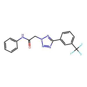 N-phenyl-2-[5-[3-(trifluoromethyl)phenyl]tetrazol-2-yl]acetamide structure