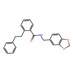 N-(1,3-benzodioxol-5-ylmethyl)-2-(2-phenylethyl)benzamide structure
