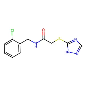 N-[(2-chlorophenyl)methyl]-2-(1H-1,2,4-triazol-5-ylsulfanyl)acetamide structure
