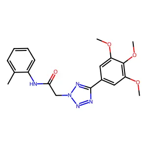 N-(2-methylphenyl)-2-[5-(3,4,5-trimethoxyphenyl)tetrazol-2-yl]acetamide structure