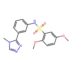 2,5-dimethoxy-N-[3-(4-methyl-4H-1,2,4-triazol-3-yl)phenyl]benzenesulfonamide structure