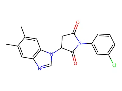 1-(3-Chlorophenyl)-3-(5,6-dimethylbenzimidazol-1-yl)pyrrolidine-2,5-dione structure