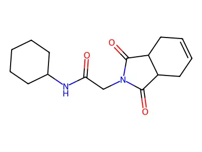 N-cyclohexyl-2-(1,3-dioxo-1,3,3a,4,7,7a-hexahydro-2H-isoindol-2-yl)acetamide structure
