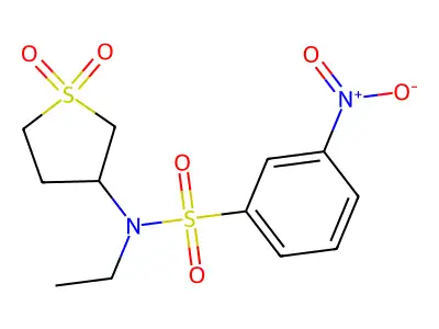 3-{Ethyl[(3-nitrophenyl)sulfonyl]amino}thiolane-1,1-dione structure