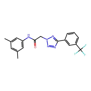 N-(3,5-dimethylphenyl)-2-[5-[3-(trifluoromethyl)phenyl]tetrazol-2-yl]acetamide structure