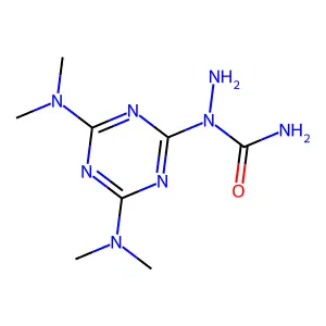 1-(4,6-Bis(dimethylamino)-1,3,5-triazin-2-yl)hydrazinecarboxamide structure