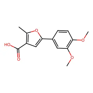 5-(3,4-Dimethoxyphenyl)-2-methyl-3-furoic acid structure