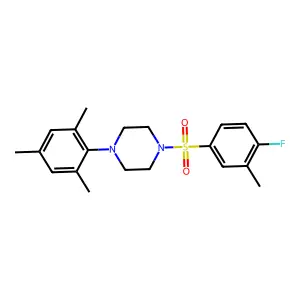 Piperazine, 1-(4-fluoro-3-methylbenzenesulfonyl)-4-(2,4,6-trimethylphenyl)- structure