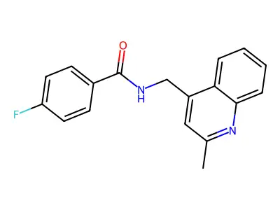 4-fluoro-N-[(2-methylquinolin-4-yl)methyl]benzamide structure