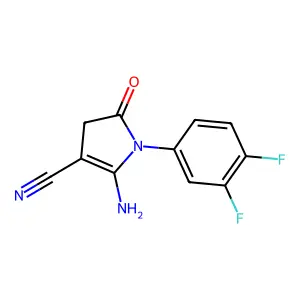 5-amino-1-(3,4-difluorophenyl)-2-oxo-3H-pyrrole-4-carbonitrile structure