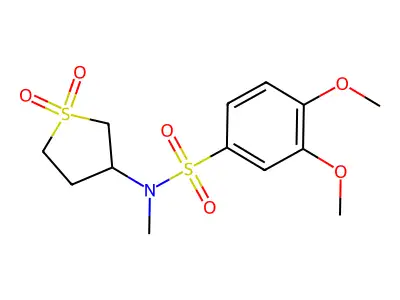 N-(1,1-dioxidotetrahydrothiophen-3-yl)-3,4-dimethoxy-N-methylbenzenesulfonamide structure