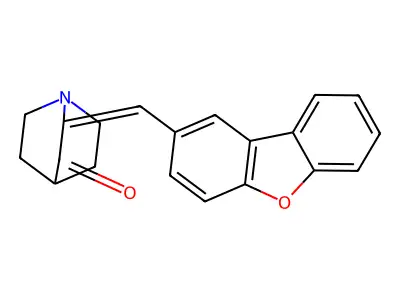 2-(Dibenzofuran-2-ylmethylidene)-1-azabicyclo[2.2.2]octan-3-one structure