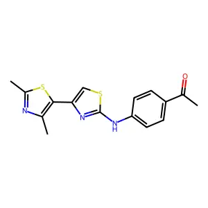 1-[4-[[4-(2,4-Dimethyl-1,3-thiazol-5-yl)-1,3-thiazol-2-yl]amino]phenyl]ethanone structure