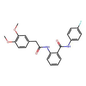 N-[2-[[(4-Fluorophenyl)amino]carbonyl]phenyl]-3,4-dimethoxybenzeneacetamide structure