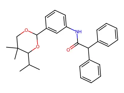 N-[3-(5,5-dimethyl-4-propan-2-yl-1,3-dioxan-2-yl)phenyl]-2,2-diphenylacetamide structure