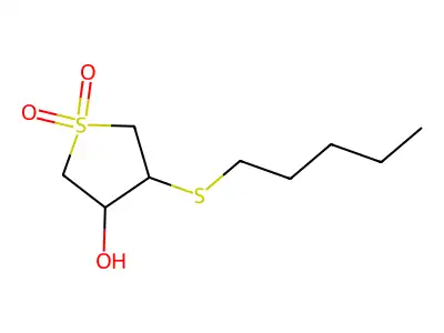 Thiophene-3-ol, 4-pentylthiotetrahydro-, 1,1-dioxide structure