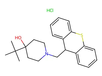 4-(1,1-Dimethylethyl)-1-(9H-thioxanthen-9-ylmethyl)-4-piperidinol hydrochloride structure