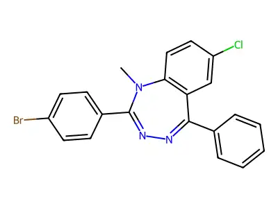 2-(4-bromophenyl)-7-chloro-1-methyl-5-phenyl-1H-1,3,4-benzotriazepine structure