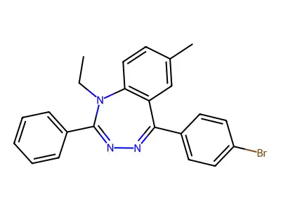 5-(4-Bromophenyl)-1-ethyl-7-methyl-2-phenyl-1,3,4-benzotriazepine structure