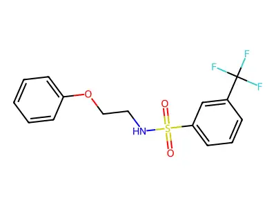 N-(2-phenoxyethyl)-3-(trifluoromethyl)benzenesulfonamide structure