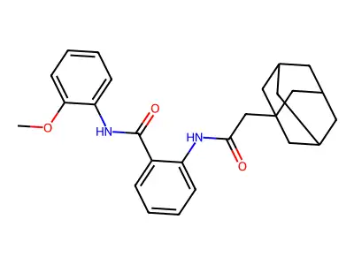 2-[[2-(1-adamantyl)acetyl]amino]-N-(2-methoxyphenyl)benzamide structure