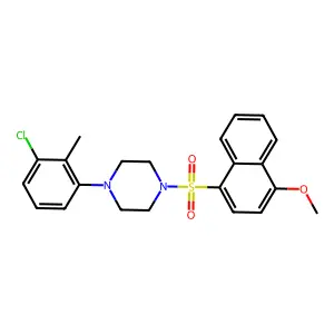 1-(3-Chloro-2-methylphenyl)-4-[(4-methoxynaphthalen-1-yl)sulfonyl]piperazine structure