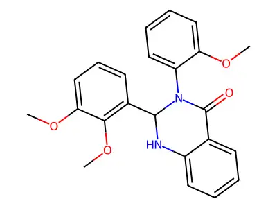 2-(2,3-dimethoxyphenyl)-3-(2-methoxyphenyl)-2,3-dihydro-4(1H)-quinazolinone structure