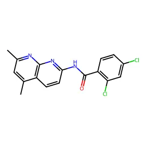 2,4-dichloro-N-(5,7-dimethyl-1,8-naphthyridin-2-yl)benzamide structure