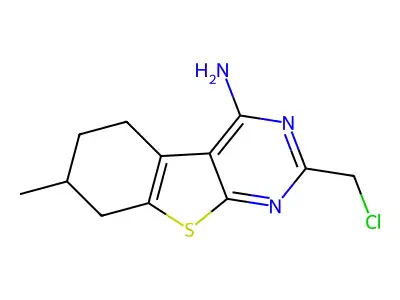 2-(chloromethyl)-7-methyl-5,6,7,8-tetrahydro[1]benzothieno[2,3-d]pyrimidin-4-amine structure