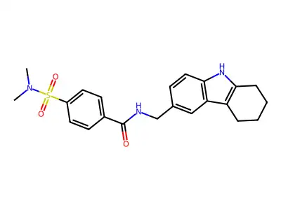 4-(dimethylsulfamoyl)-N-(6,7,8,9-tetrahydro-5H-carbazol-3-ylmethyl)benzamide structure