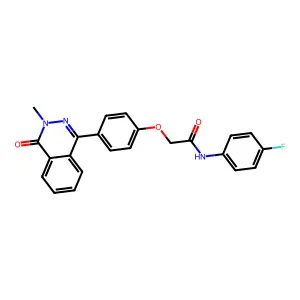 N-(4-fluorophenyl)-2-[4-(3-methyl-4-oxophthalazin-1-yl)phenoxy]acetamide structure
