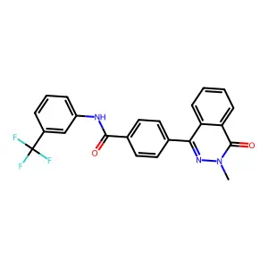 4-(3-methyl-4-oxophthalazin-1-yl)-N-[3-(trifluoromethyl)phenyl]benzamide structure